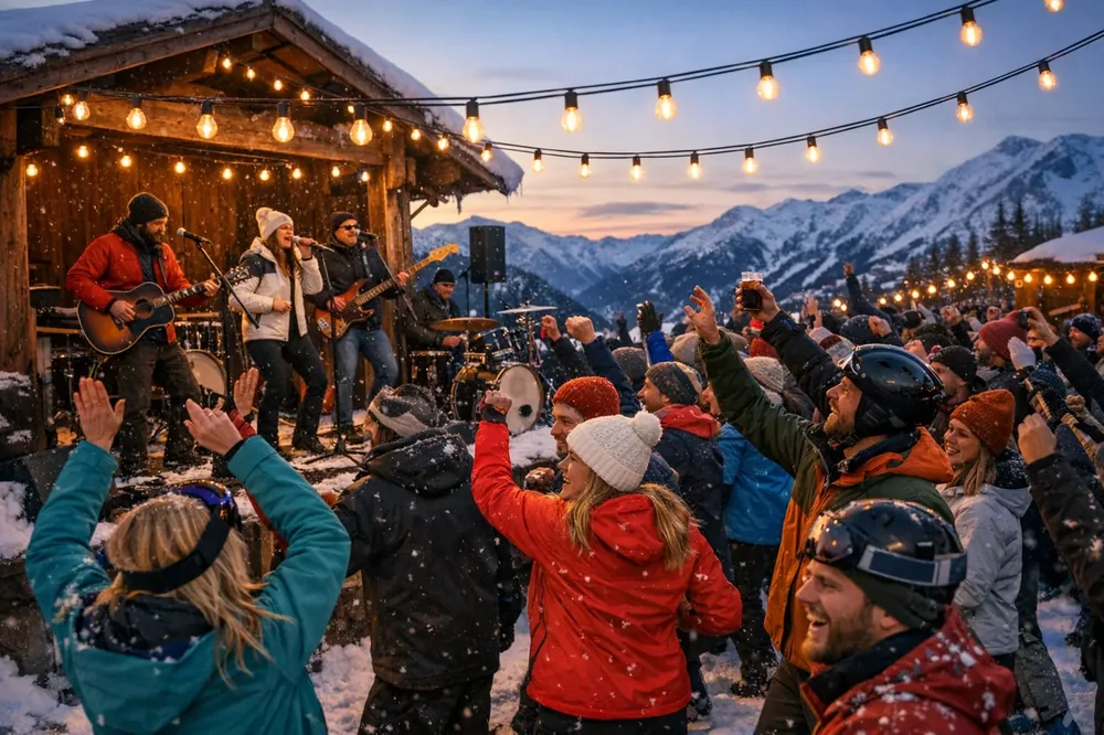 Musique live en après-ski dans les Alpes