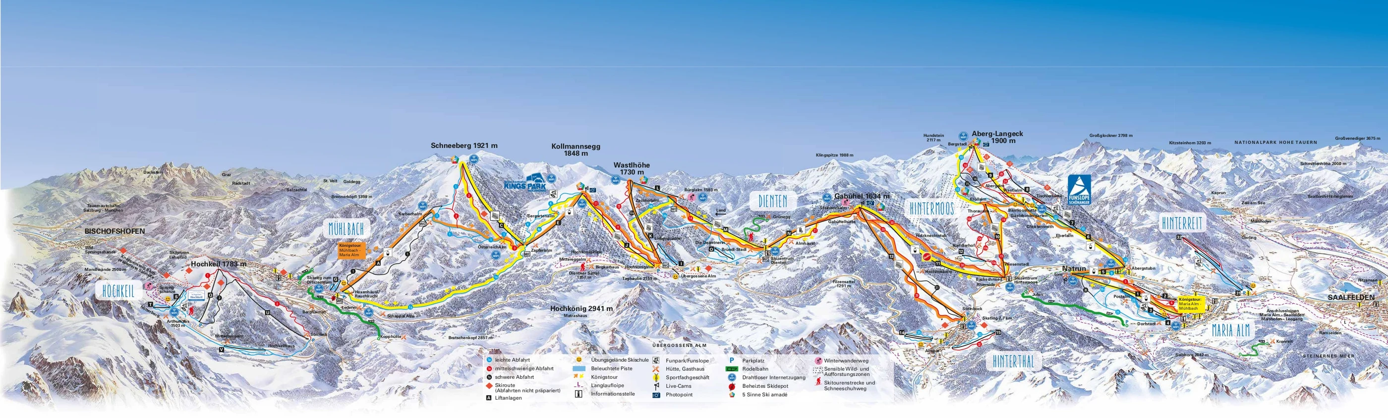 Plan des pistes de Hochkönig