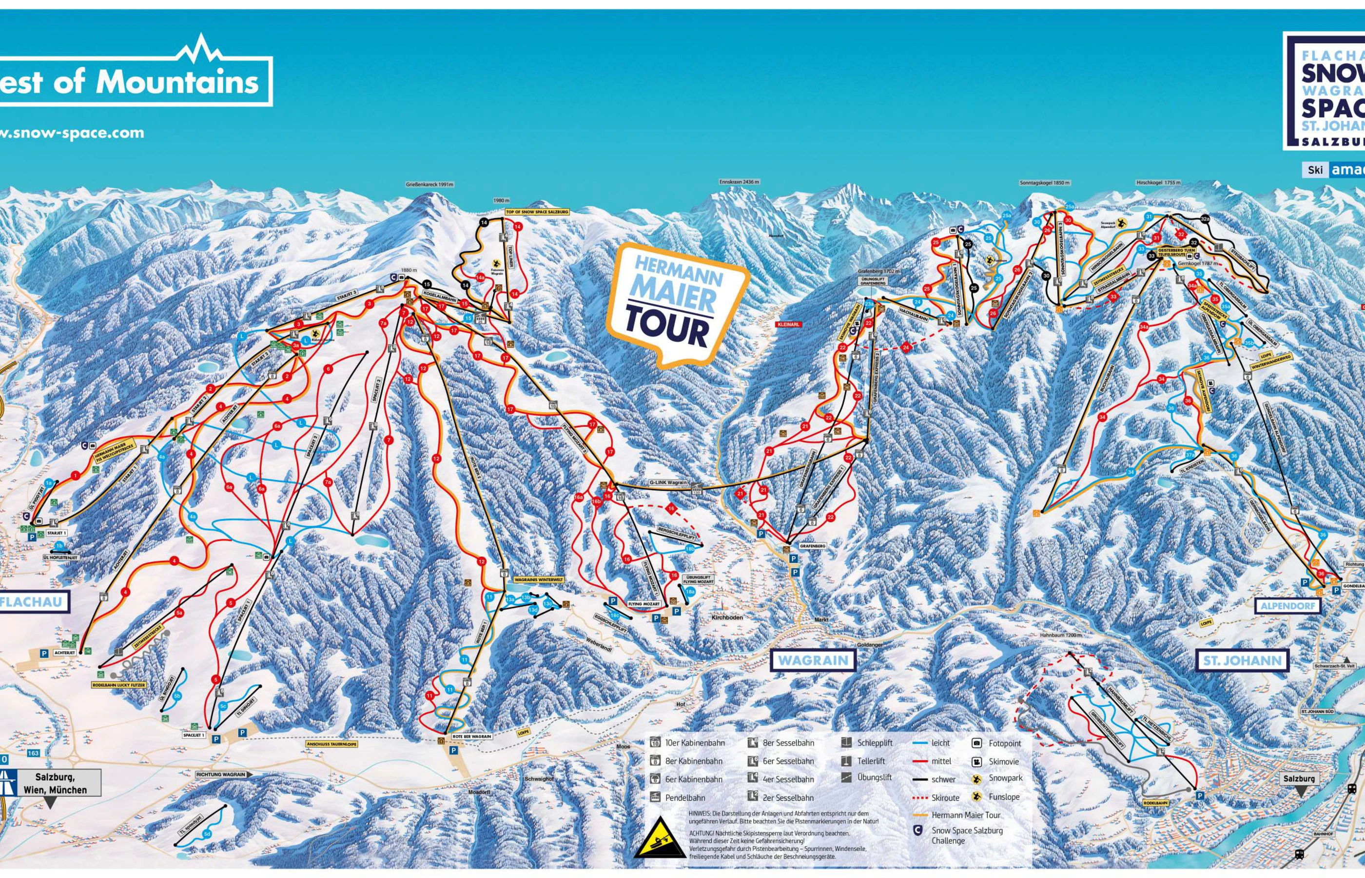 Plan des pistes de Wagrain