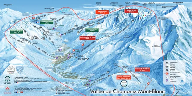 Plan des pistes Chamonix