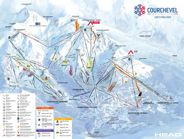 Plan des pistes Courchevel