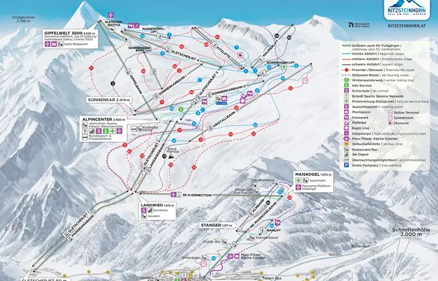 Plan des pistes Kaprun
