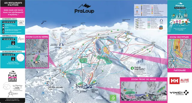 Plan des pistes Pra-Loup