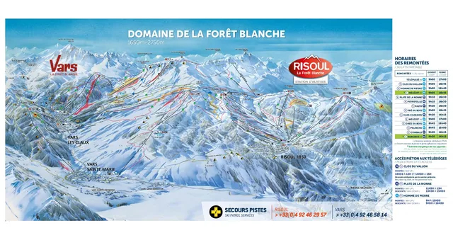 Plan des pistes Risoul
