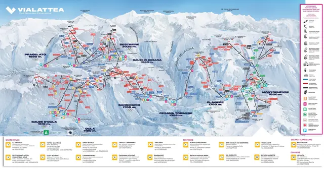 Plan des pistes Sauze d'Oulx
