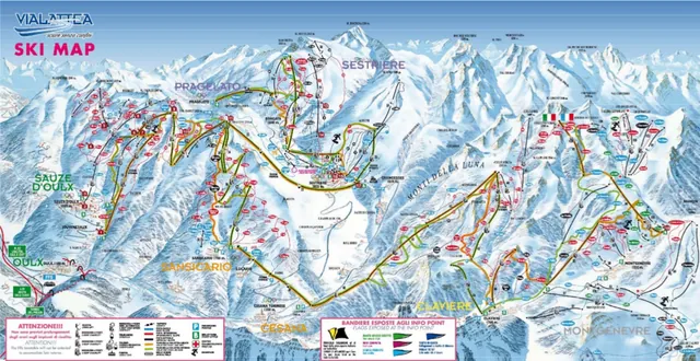 Plan des pistes Sestriere