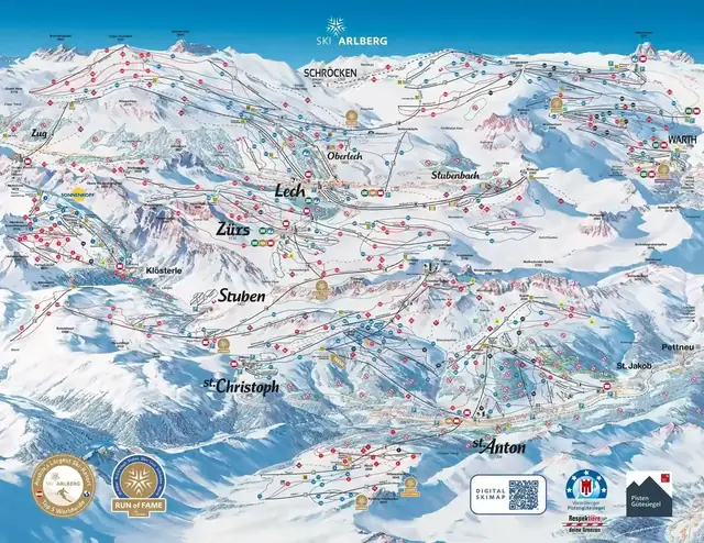 Plan des pistes St. Anton