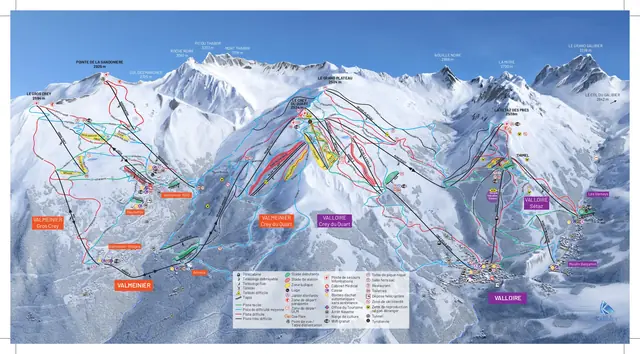 Plan des pistes Valloire