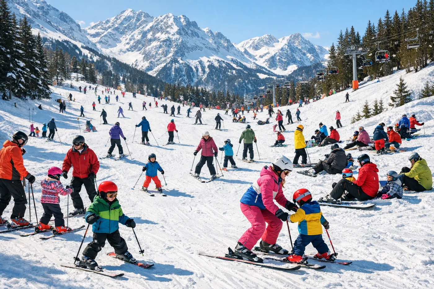 Séjour au ski pendant les vacances d'hiver