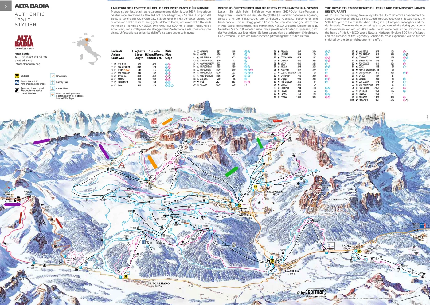 Plan des pistes de Alta Badia