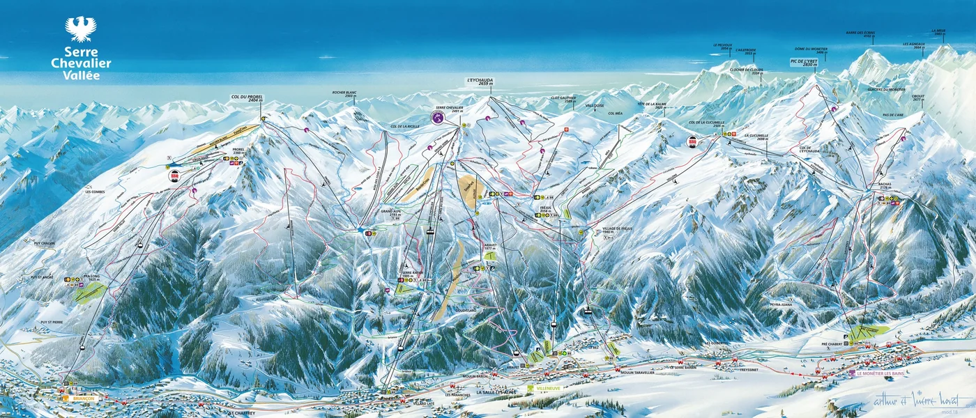 Plan des pistes de Serre Chevalier