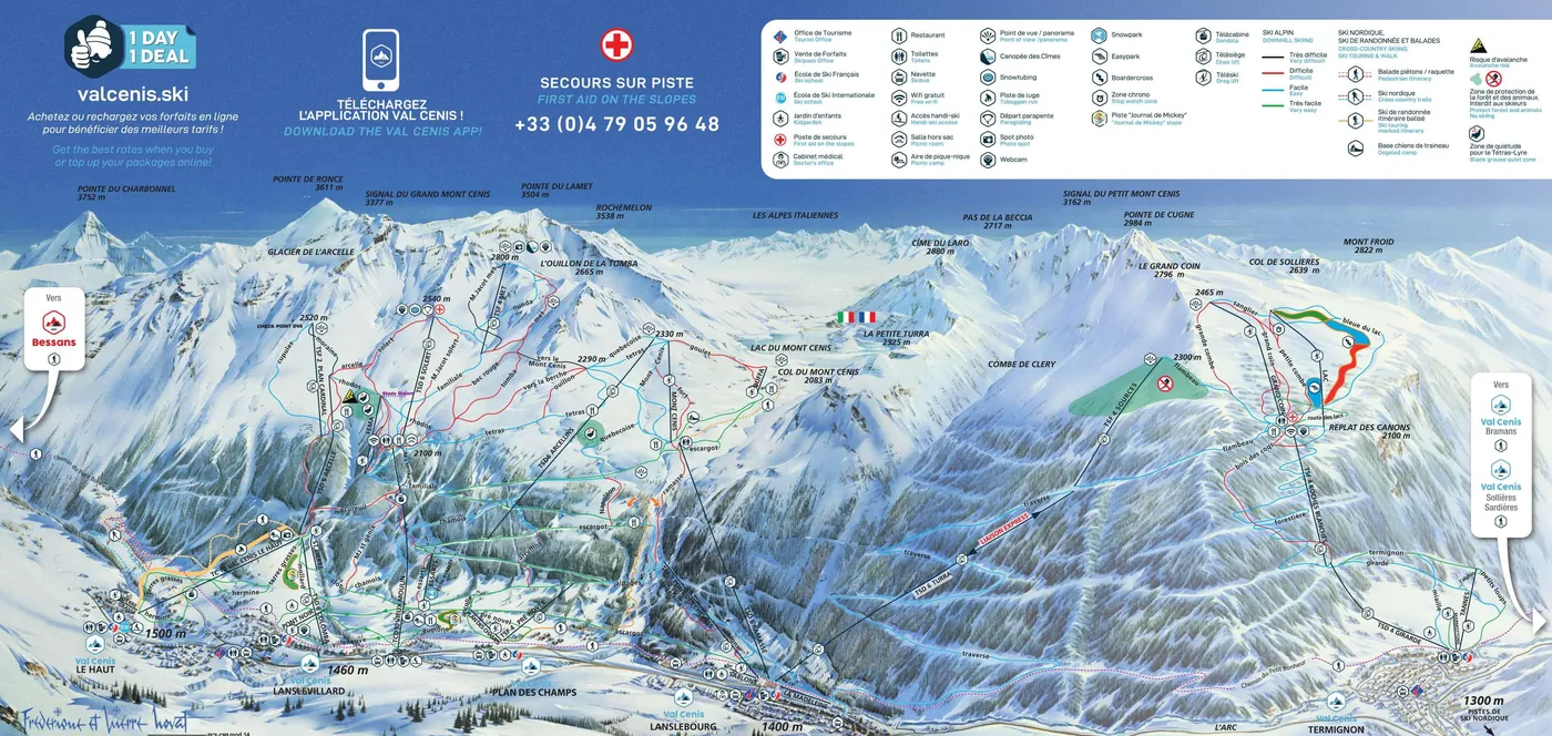 Plan des pistes de Val Cenis