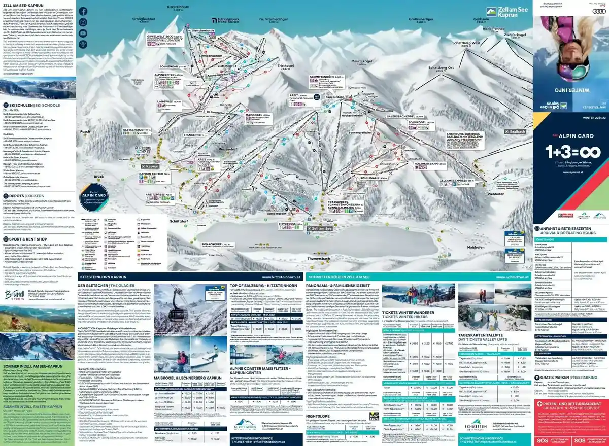 Plan des pistes de Zell am See