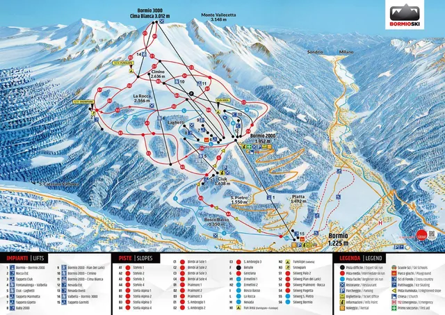 Plan des pistes Bormio