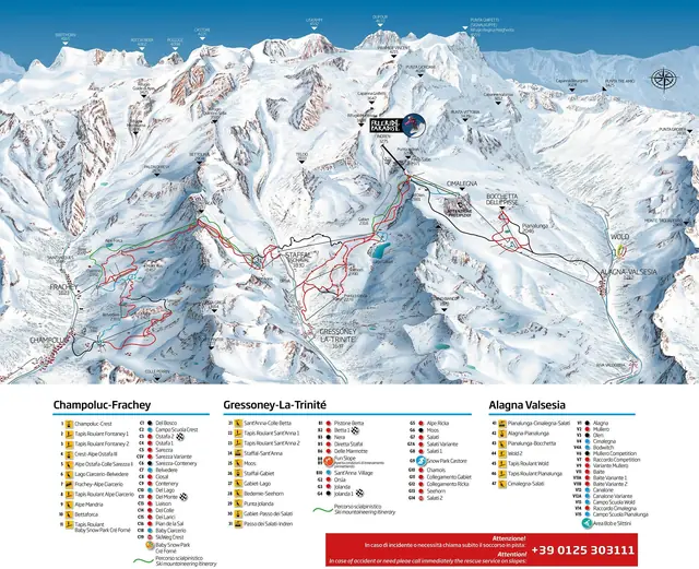 Plan des pistes Champoluc