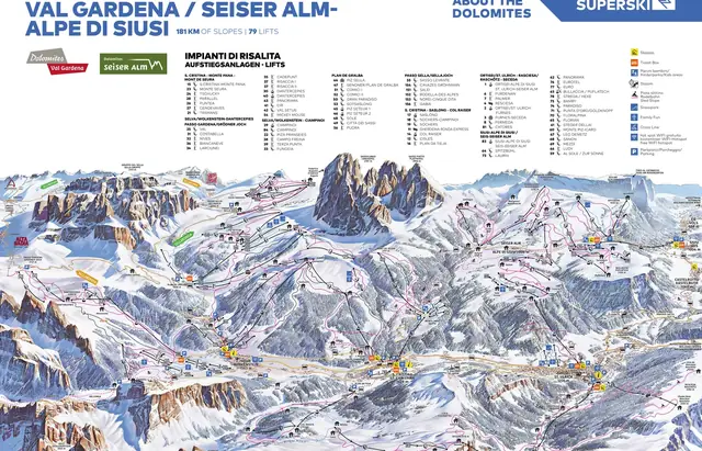 Plan des pistes Selva Val Gardena