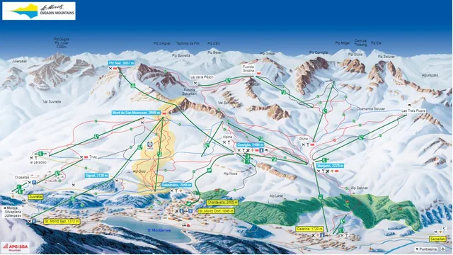 Plan des pistes St. Moritz